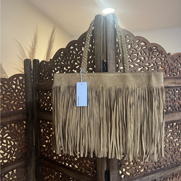 NEW NWT Reformation Luna Tote Bag In Brown - Picture 2 of 3